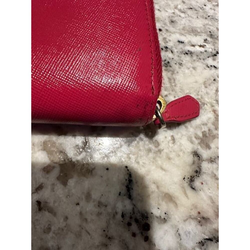 Prada Saffiano Leather Zip Around Wallet Peonia EUC - Picture 10 of 10